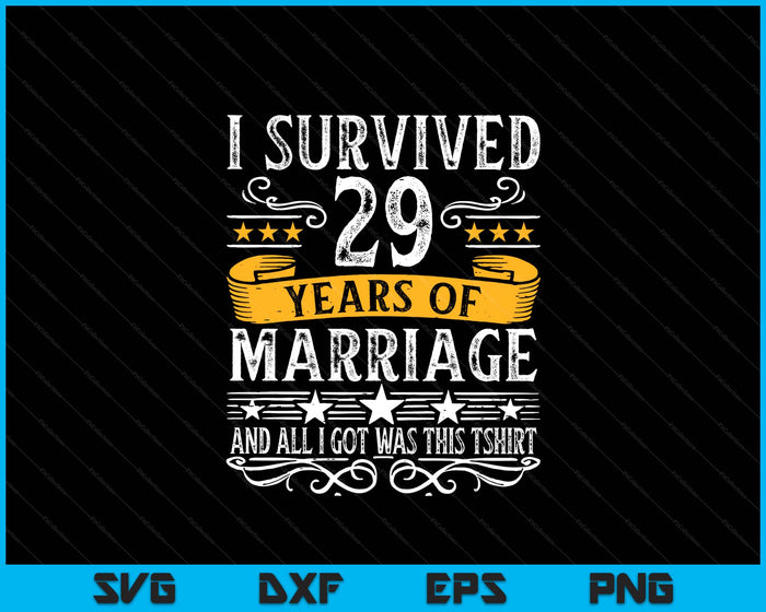 29th Wedding Anniversary Couples Husband Wife SVG PNG Digital Printable Files