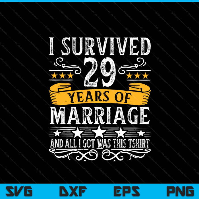 29th wedding anniversary couples husband wife SVG cut file