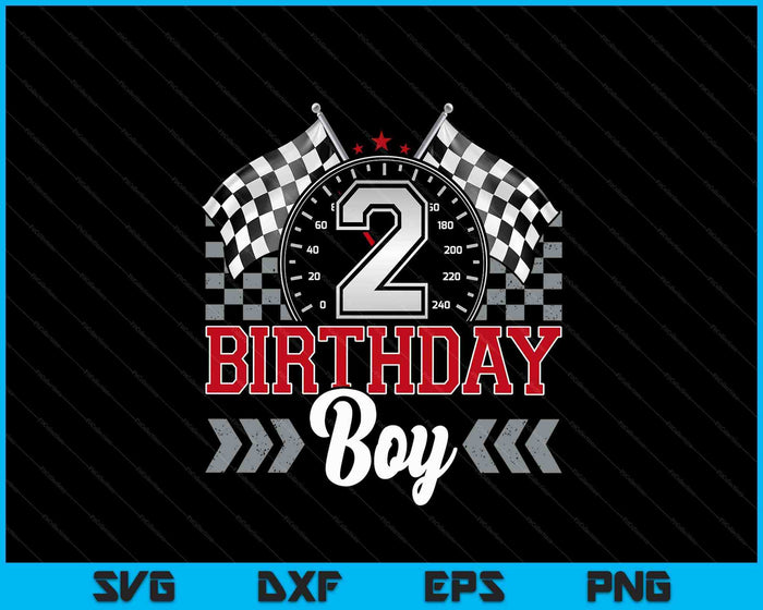 2 Two Year Old Race Car 2nd Birthday Boy 2yr Racing Pit Crew SVG PNG Digital Printable Files