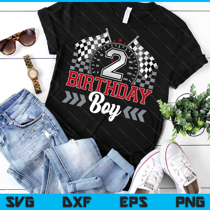 2 Two Year Old Race Car 2nd Birthday Boy 2yr Racing Pit Crew SVG PNG Digital Printable Files