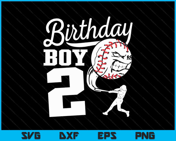 2 años de edad regalo de cumpleaños fiesta de béisbol SVG PNG archivos de corte digital