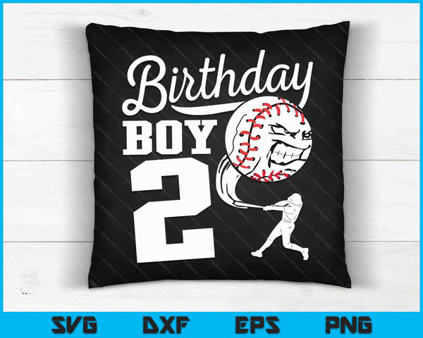 2 años de edad regalo de cumpleaños fiesta de béisbol SVG PNG archivos de corte digital