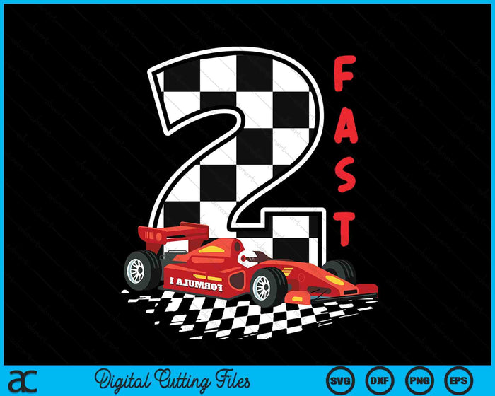 2 Year Old Kids Racing Car 2nd Birthday Two Fast SVG PNG Digital Printable Files