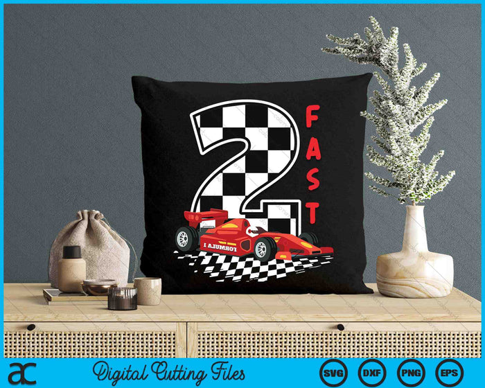 2 Year Old Kids Racing Car 2nd Birthday Two Fast SVG PNG Digital Printable Files