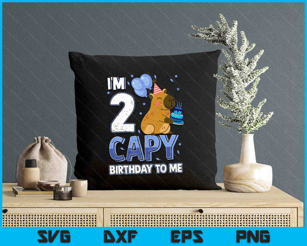 2 Years Capy Birthday To Me Boys 2nd Birthday Capybara SVG PNG Digital Printable Files