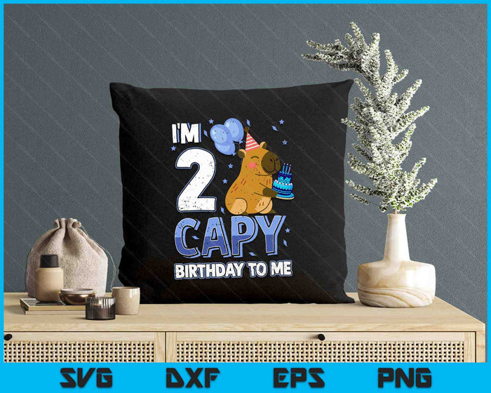 2 Years Capy Birthday To Me Boys 2nd Birthday Capybara SVG PNG Digital Printable Files