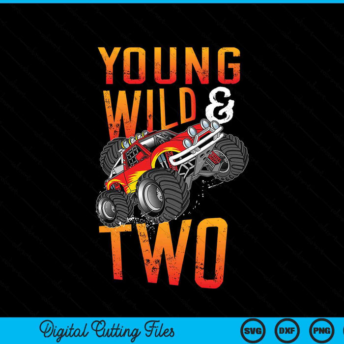 2nd birthday boy monster truck rule JAM two years SVG cut file