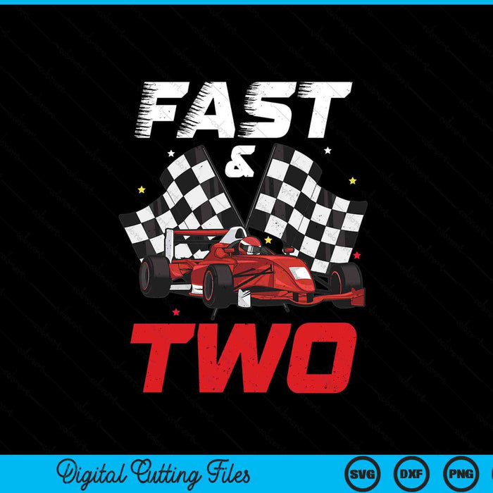 2nd birthday boy race car racing 2 year old bday SVG cut file