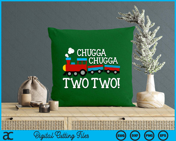 2nd Birthday Boy Train Chugga Chugga Two Two Toddler SVG PNG Digital Printable Files