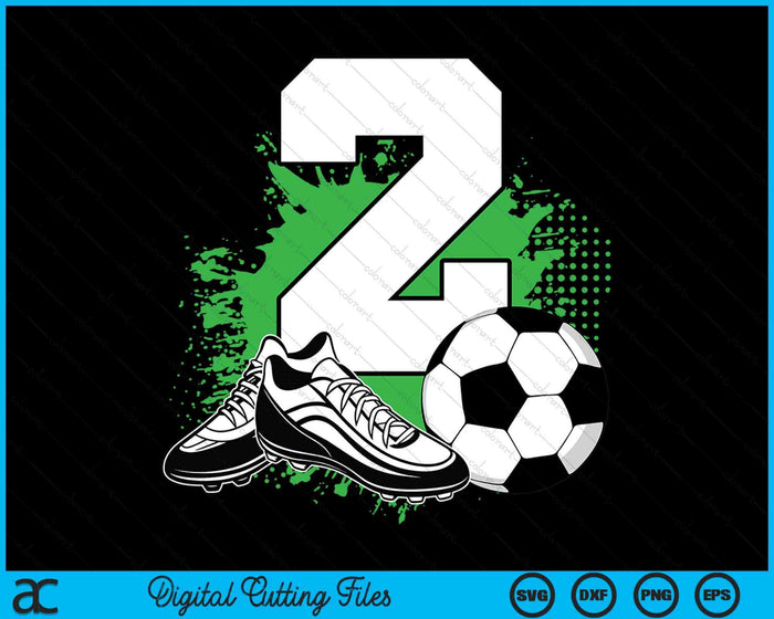 2nd Birthday Boys 2 Years Soccer Football Player Birthday SVG PNG Digital Cutting Files