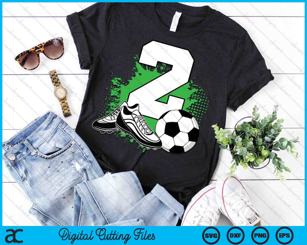 2nd Birthday Boys 2 Years Soccer Football Player Birthday SVG PNG Digital Cutting Files