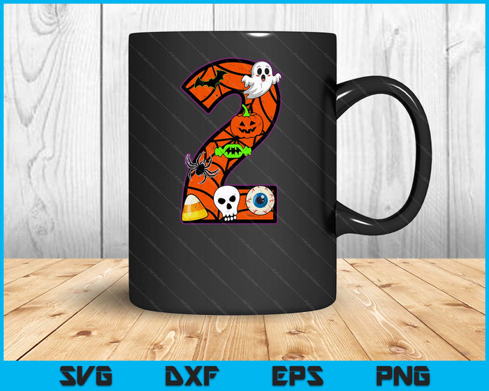 2nd Birthday Halloween 2 Year Old Ghost Costume Boo Funny SVG PNG Digital Printable Files