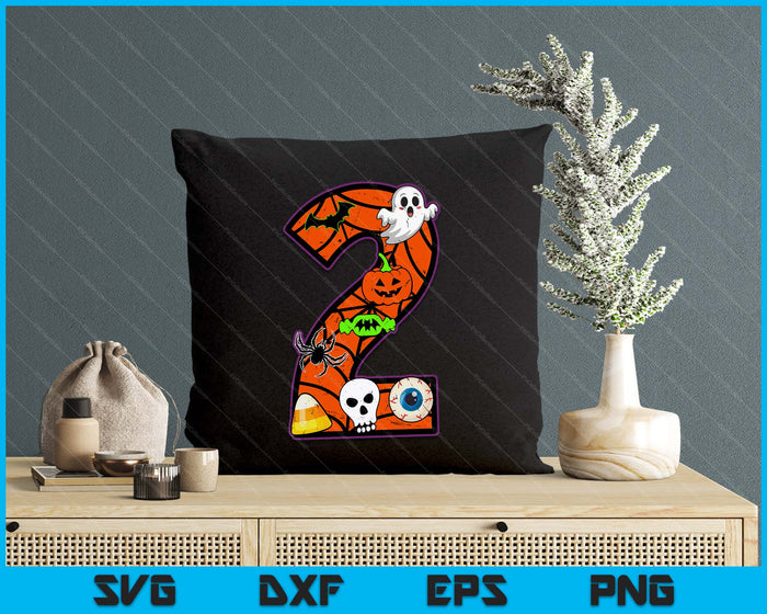 2nd Birthday Halloween 2 Year Old Ghost Costume Boo Funny SVG PNG Digital Printable Files