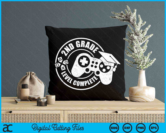 2nd Grade Level Complete Second Grade Graduation Video Gamer SVG PNG Digital Cutting Files