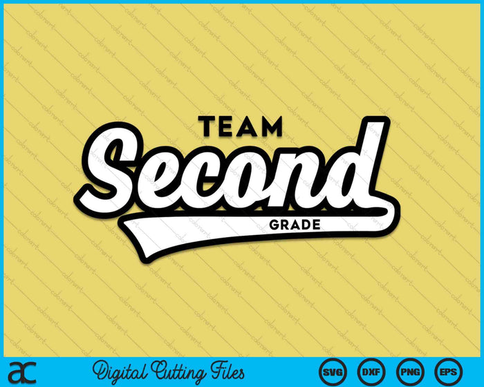 2nd Grade TEAM School Teacher Second Baseball-Style SVG PNG Digital Cutting Files