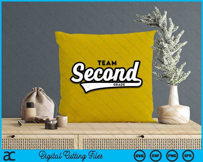 2nd Grade TEAM School Teacher Second Baseball-Style SVG PNG Digital Cutting Files