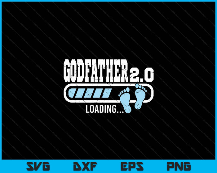 2nd Second Time Godfather Loading Bar Baby Announcement SVG PNG Digital Cutting Files