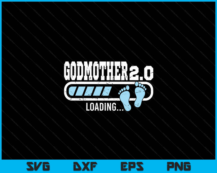 2nd Second Time Godmother Loading Bar Baby Announcement SVG PNG Digital Cutting Files