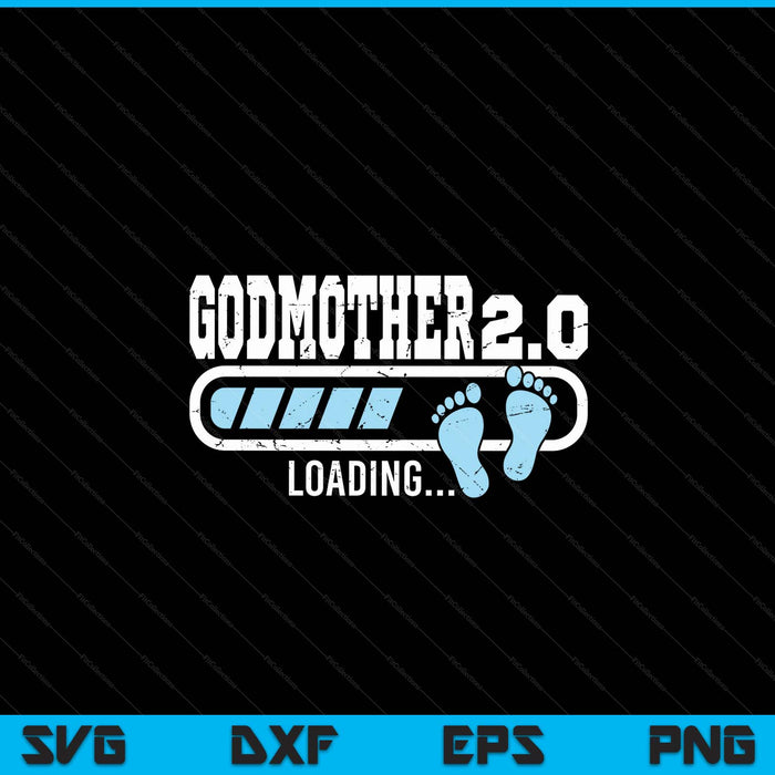 2nd Second Time Godmother Loading Bar Baby Announcement SVG PNG Digital Cutting Files