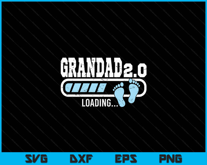 2nd Second Time Grandad Loading Bar Baby Announcement SVG PNG Digital Cutting Files