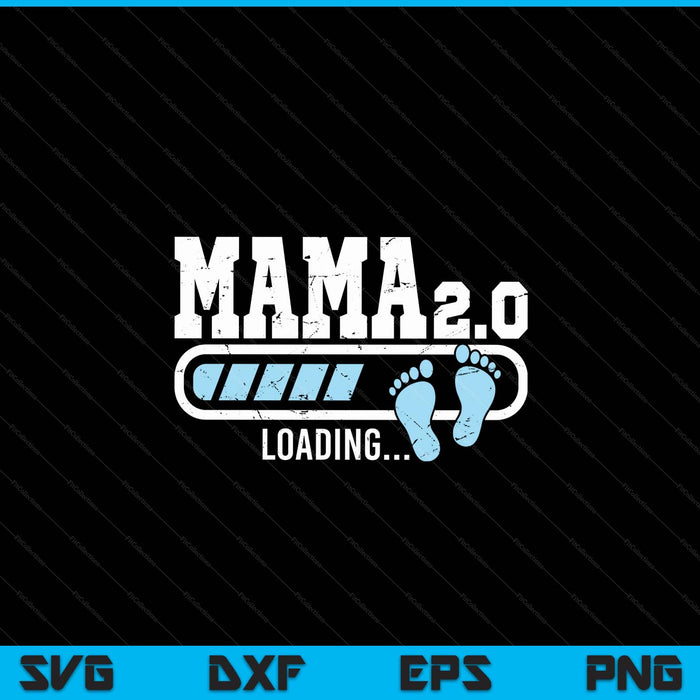 2nd Second Time Mama Loading Bar Baby Announcement SVG PNG Digital Cutting Files