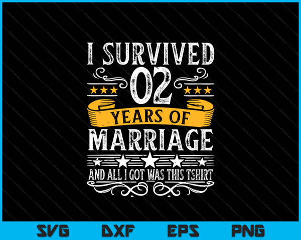 2nd wedding anniversary couples husband wife 2 years SVG cut file