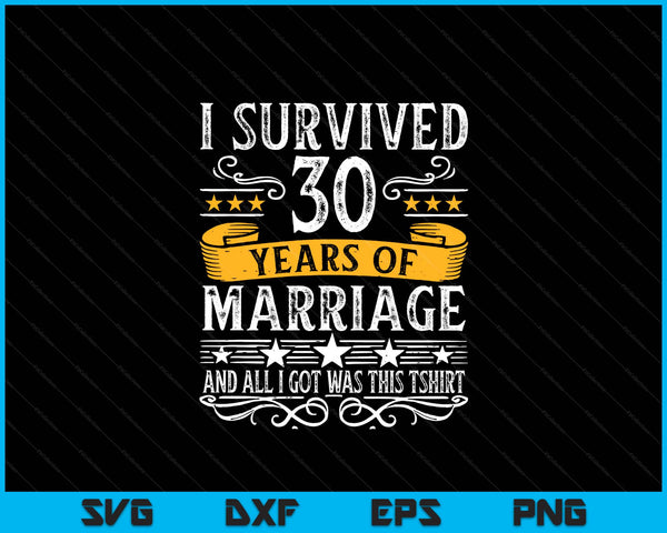 30th wedding anniversary couples husband wife SVG cut file