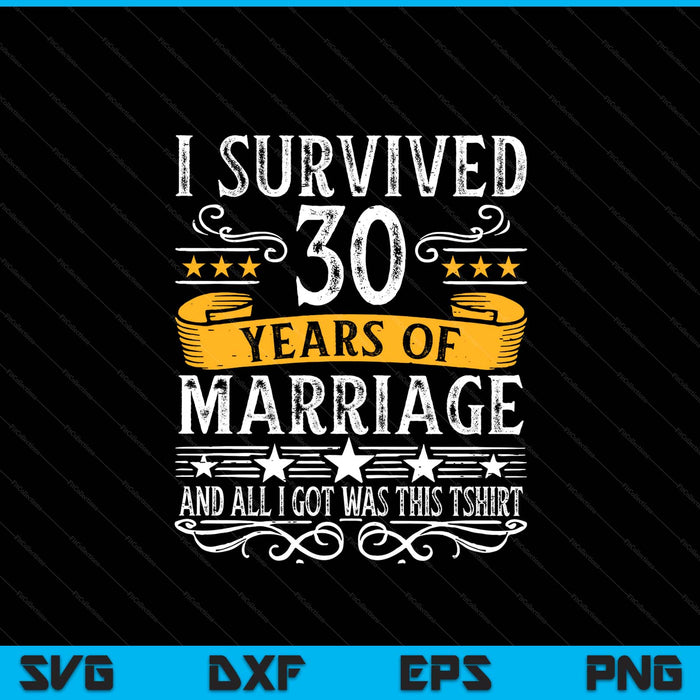 30th wedding anniversary couples husband wife SVG cut file