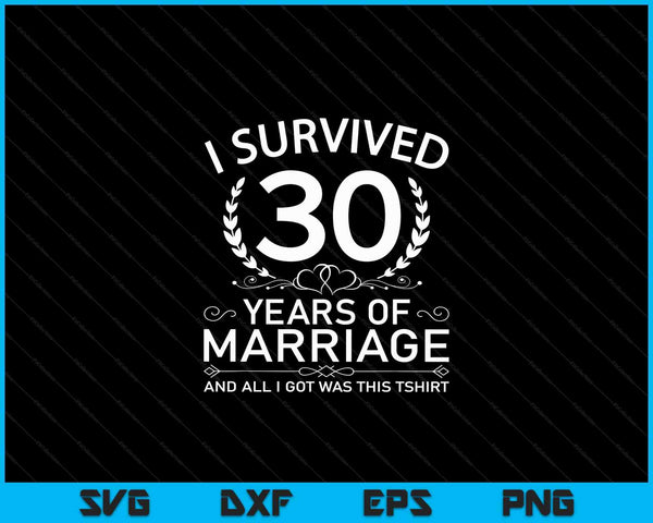 30e huwelijksverjaardag geschenken paren 30 jaar SVG PNG digitale snijbestanden