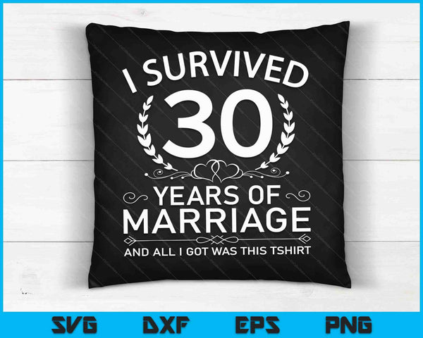 30.o aniversario de boda regalos parejas 30 años SVG PNG archivos de corte digital