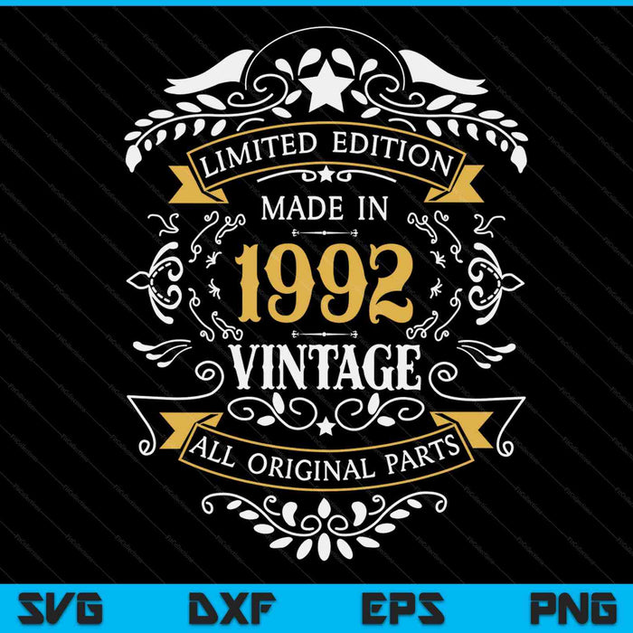 31 Years Old 31st Birthday Made Born in 1992 Men Women Idea SVG PNG Digital Cutting Files