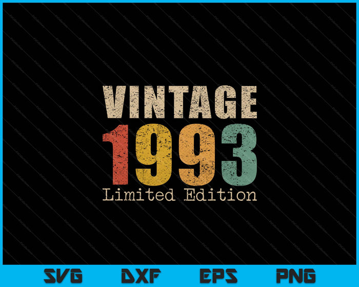 32 Year Old Gifts Vintage 1993 Limited Edition 32nd Birthday SVG PNG Digital Printable Files