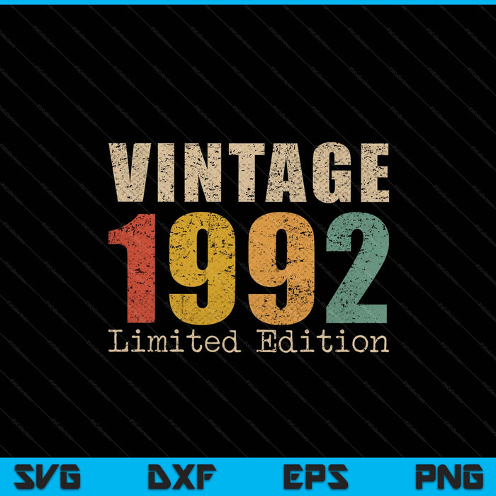 33 year old vintage 1992 limited edition 33rd birthday SVG cut file