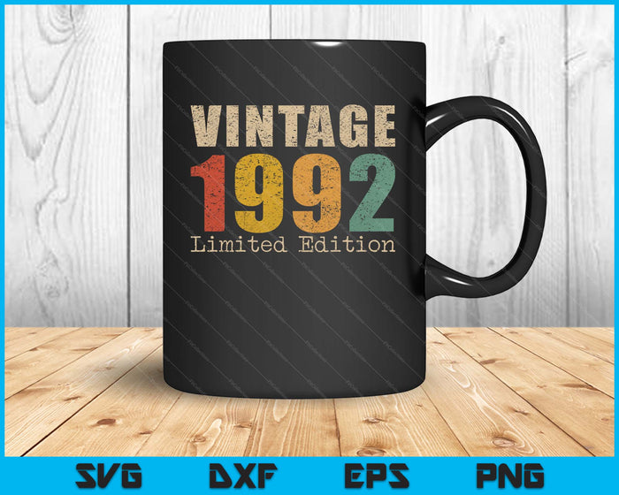 33 Year Old Gifts Vintage 1992 Limited Edition 33rd Birthday SVG PNG Digital Printable Files