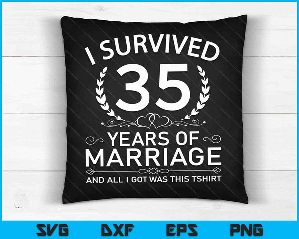 35th Wedding Anniversary Gifts Couples 35 Years SVG PNG Digital Cutting Files