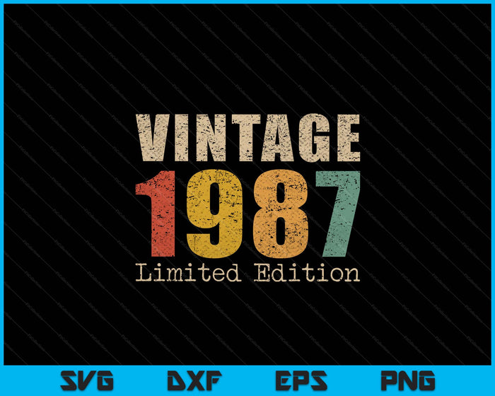 38 Year Old Gifts Vintage 1987 Limited Edition 38th Birthday SVG PNG Digital Printable Files