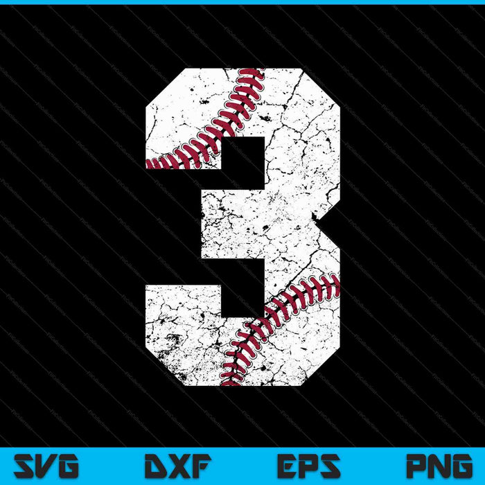 3rd Birthday 2023 Baseball SVG PNG Cutting Printable Files