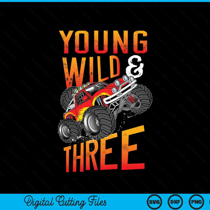 3rd birthday boy monster truck rule JAM three years SVG cut file