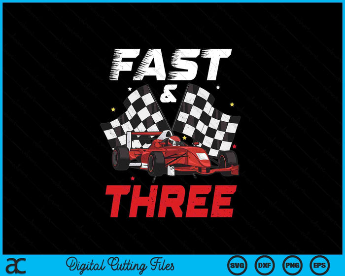 3rd Birthday Boy Race Car Racing 3 Year Old Bday SVG PNG Digital Printable Files