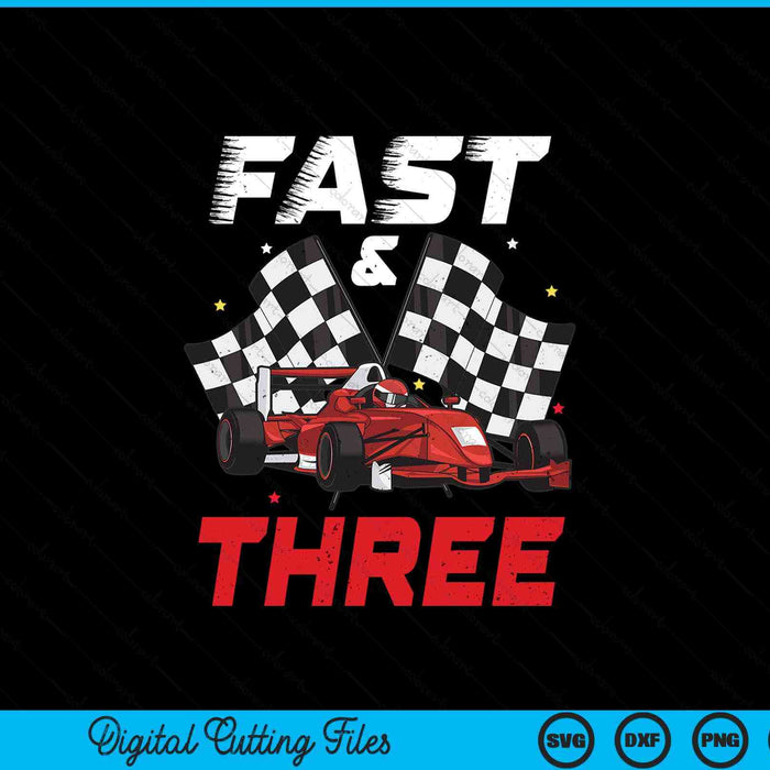 3rd birthday boy race car racing 3 year old bday SVG cut file