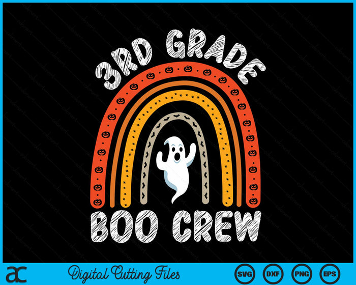 3rd Grade Boo Crew Teacher Student Halloween Costume SVG PNG Digital Cutting File