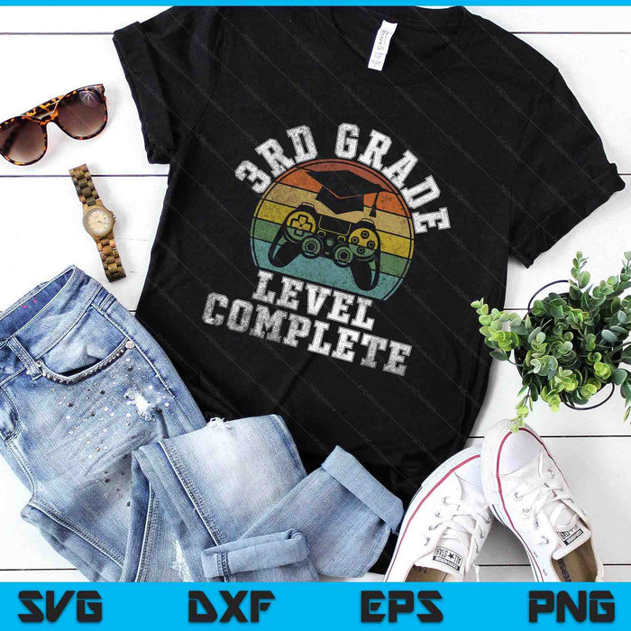3rd Grade Level Complete Third Grade Graduation Video Gamer SVG PNG Digital Printable Files