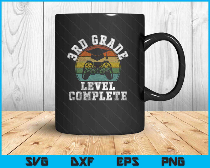 3rd Grade Level Complete Third Grade Graduation Video Gamer SVG PNG Digital Printable Files