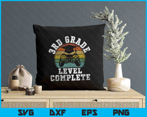 3rd Grade Level Complete Third Grade Graduation Video Gamer SVG PNG Digital Printable Files