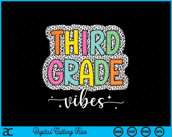 3rd Third Grade Vibes Back To School Dalmatian Dots SVG PNG Digital Printable Files