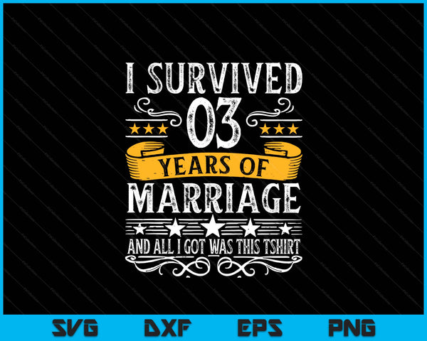 3rd wedding anniversary couples husband wife 3 years SVG cut file