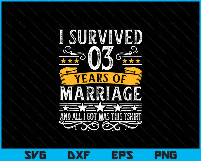 3rd Wedding Anniversary Couples Husband Wife 3 Years SVG PNG Digital Printable Files