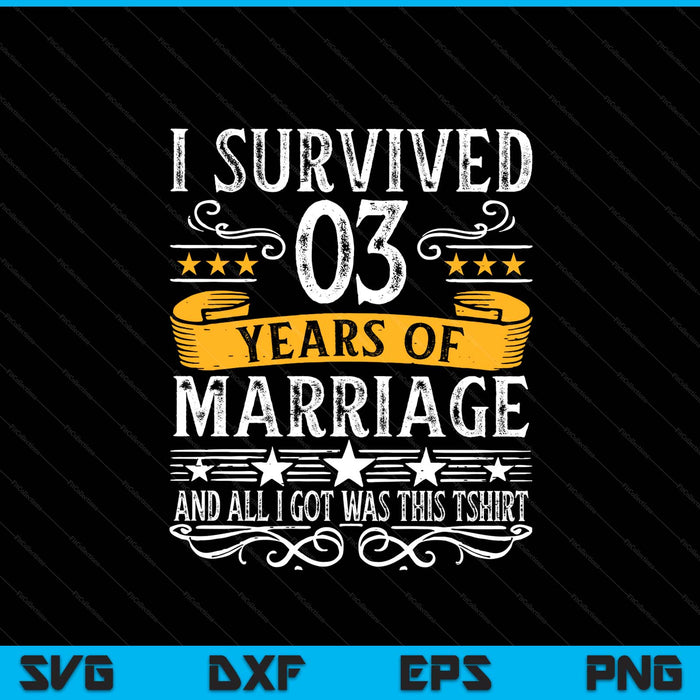 3rd wedding anniversary couples husband wife 3 years SVG cut file