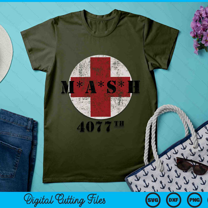 4077 Army 4077th In Red Cross Military Vintage SVG PNG Digital Cutting Files