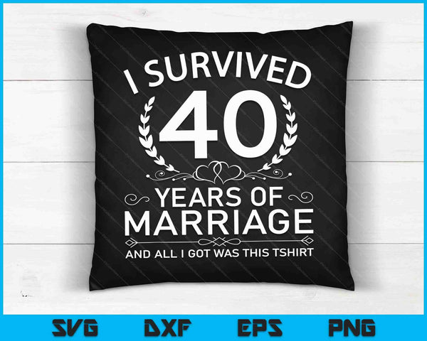 40.o aniversario de boda regalos parejas 40 años SVG PNG archivos de corte digital